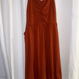 Elegant Rust Dress orange medium midi